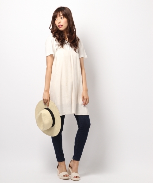 Heather（ヘザー）の「サテンキャミワンピース　722279（ワンピース・レディース・ピンク系その他/ホワイト系その他/ネイビー・FREE）」の4枚目の写真