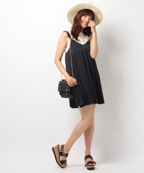 Heather（ヘザー）の「サテンキャミワンピース　722279（ワンピース・レディース・ピンク系その他/ホワイト系その他/ネイビー・FREE）」の7枚目の写真