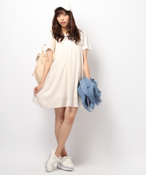 Heather（ヘザー）の「サテンキャミワンピース　722279（ワンピース・レディース・ピンク系その他/ホワイト系その他/ネイビー・FREE）」の5枚目の写真