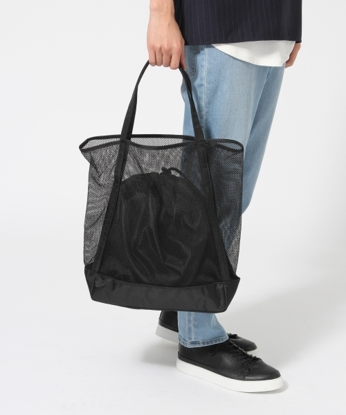 HARE（ハレ）の「メッシュトートBAG(HARE)（トートバッグ・メンズ・ブラック/オフホワイト・FREE）」の9枚目の写真