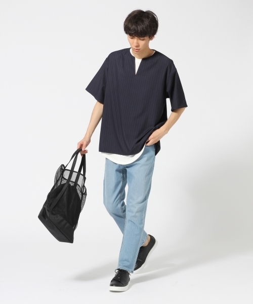 HARE（ハレ）の「メッシュトートBAG(HARE)（トートバッグ・メンズ・ブラック/オフホワイト・FREE）」の10枚目の写真