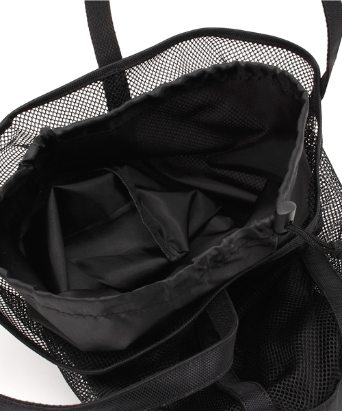 HARE（ハレ）の「メッシュトートBAG(HARE)（トートバッグ・メンズ・ブラック/オフホワイト・FREE）」の6枚目の写真