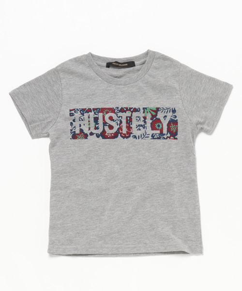 VENCEEXCHANGE(ヴァンスエクスチェンジ)の「KIDS 花柄BOXロゴ半袖T(Tシャツ/カットソー・キッズ・オフホワイト/グレー・150cm/120cm/130cm/140cm)」の1枚目の写真