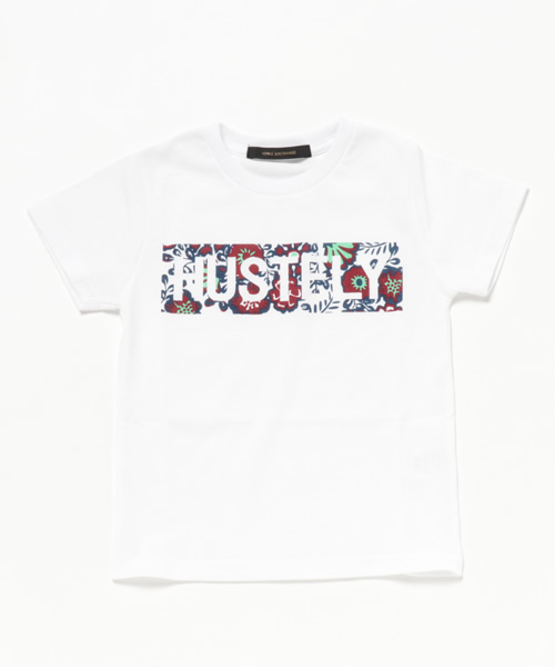 VENCEEXCHANGE(ヴァンスエクスチェンジ)の「KIDS 花柄BOXロゴ半袖T(Tシャツ/カットソー・キッズ・オフホワイト/グレー・150cm/120cm/130cm/140cm)」の2枚目の写真