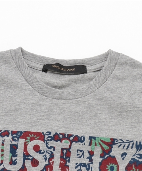 VENCEEXCHANGE(ヴァンスエクスチェンジ)の「KIDS 花柄BOXロゴ半袖T(Tシャツ/カットソー・キッズ・オフホワイト/グレー・150cm/120cm/130cm/140cm)」の4枚目の写真