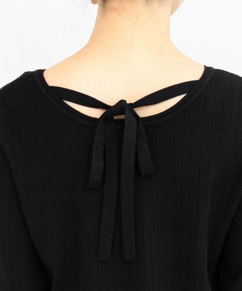 BEAUTY&YOUTH UNITED ARROWS（ビューティーアンドユースユナイテッドアローズ）の「BY∴ バックリボンリブニットマキシワンピース -手洗い可能- ◆（ワンピース・レディース・ブラック/ベージュ/レッド・FREE）」の10枚目の写真