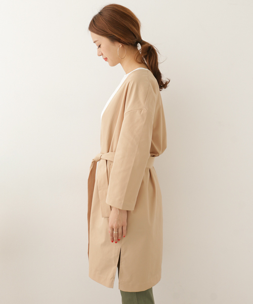 URBAN RESEARCH DOORS（アーバンリサーチドアーズ）の「ウエストリボンガウンコート（その他アウター・レディース・ベージュ/ネイビー/ライトグレー・ONE）」の18枚目の写真