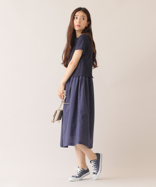 Afternoon Tea アフタヌーンティー の ギンガム切り替えワンピース ワンピース Wear