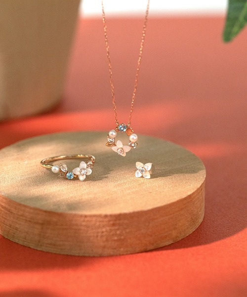 11月誕生花 K10 ピンクゴールド ブバリア ネックレス BLOOM/ブルーム