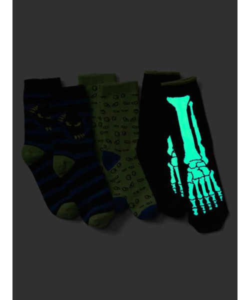 GAP（ギャップ）の「Gap スプーキー蓄光クルーソックス（3足組）（ソックス/靴下・キッズ・マルチ・21-23cm/23-25cm/19-21cm/16-18cm）」の2枚目の写真