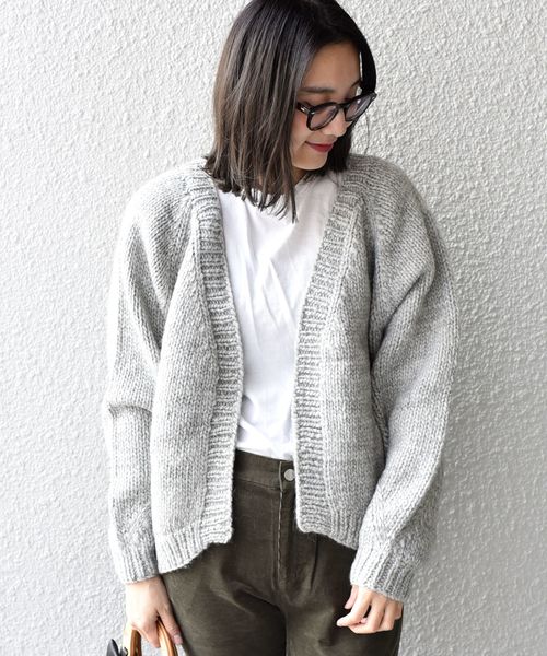 SHIPS Days(シップスデイズ)の「SHIPS Days: ハンド ニット カーディガン(カーディガン/ボレロ・レディース・グレー/サックスブルー・ONE SIZE)」の2枚目の写真