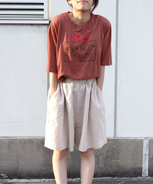 MICHYEORA（ミチョラ）の「MICHYEORA ニューフェイスTシャツ（Tシャツ/カットソー・レディース・ホワイト/ブラック/ベージュ/レンガ/ロイヤルブルー/マスタード/杢グレー・FREE）」の19枚目の写真