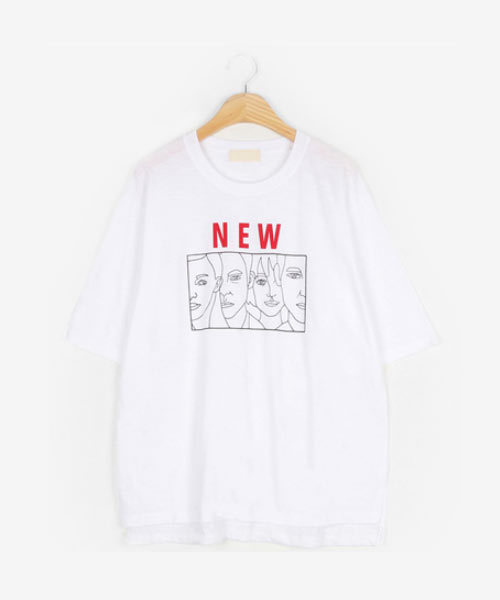 MICHYEORA（ミチョラ）の「MICHYEORA ニューフェイスTシャツ（Tシャツ/カットソー・レディース・ホワイト/ブラック/ベージュ/レンガ/ロイヤルブルー/マスタード/杢グレー・FREE）」の10枚目の写真