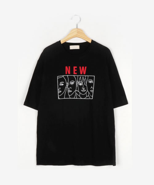 MICHYEORA（ミチョラ）の「MICHYEORA ニューフェイスTシャツ（Tシャツ/カットソー・レディース・ホワイト/ブラック/ベージュ/レンガ/ロイヤルブルー/マスタード/杢グレー・FREE）」の11枚目の写真