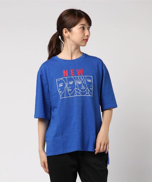 MICHYEORA（ミチョラ）の「MICHYEORA ニューフェイスTシャツ（Tシャツ/カットソー・レディース・ホワイト/ブラック/ベージュ/レンガ/ロイヤルブルー/マスタード/杢グレー・FREE）」の14枚目の写真