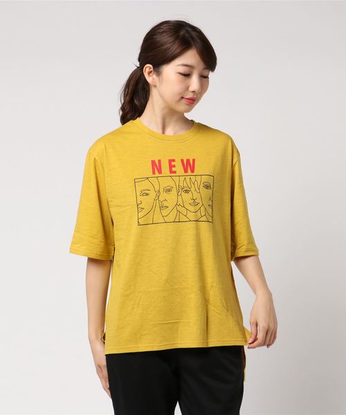 MICHYEORA（ミチョラ）の「MICHYEORA ニューフェイスTシャツ（Tシャツ/カットソー・レディース・ホワイト/ブラック/ベージュ/レンガ/ロイヤルブルー/マスタード/杢グレー・FREE）」の13枚目の写真