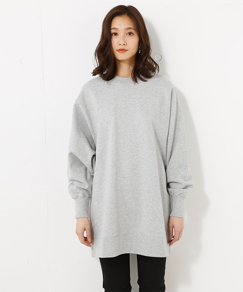 AZUL by moussy（アズールバイマウジー）の「ビッグスウェットワンピース（ワンピース・レディース・オフホワイト/トップグレー/ライトブラック・SMALL/MEDIUM）」の21枚目の写真