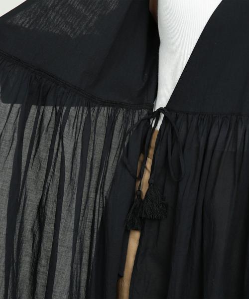 BEAUTY&YOUTH UNITED ARROWS（ビューティーアンドユースユナイテッドアローズ）の「BY∴ コットンボイル カシュクールワンピース -2WAY/手洗い可能- о（ワンピース・レディース・ブラック/ベージュ/イエロー・FREE）」の19枚目の写真