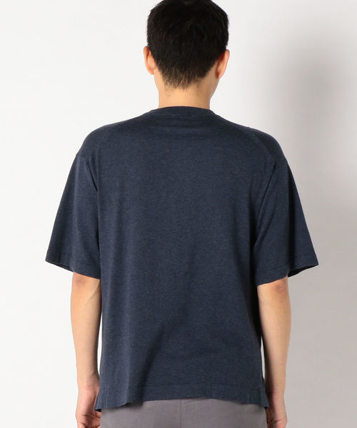 SHIPS(シップス)の「crepuscule: KNIT Tシャツ(Tシャツ/カットソー・メンズ・ネイビー/ホワイト・2/1)」の4枚目の写真