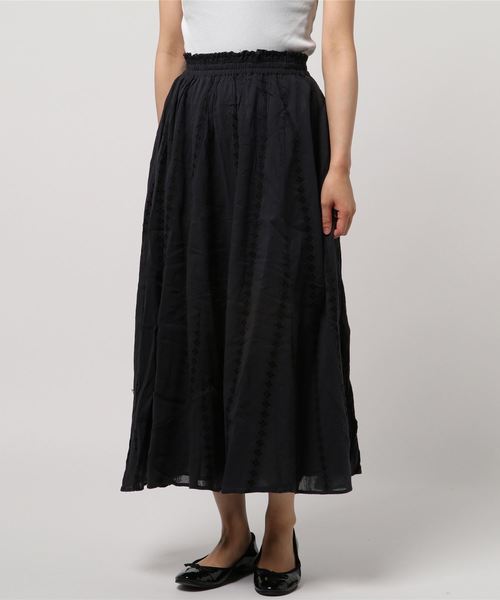 LBC（エルビーシー）の「レーヨン混ストライプドビースカート（スカート・レディース・ブラック/グリーン・M）」の5枚目の写真