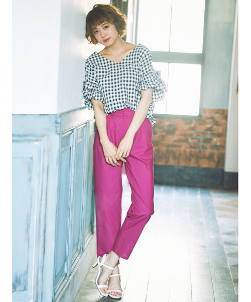 KOBE LETTUCE（コウベレタス）の「コットンテーパードアンクル丈イージーパンツ/レディース/ボトムス[M2181]神戸レタス（その他パンツ・レディース・ブラック/ベージュ/オフホワイト/ピンク/グリーン/キャメル/イエロー系その他・FREE）」の14枚目の写真