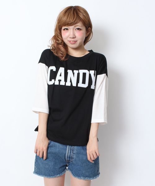 WEGO(ウィゴー)の「WEGO/ドロップショルダー切替BIG7分袖Tシャツ(Tシャツ/カットソー・レディース・その他1/その他2/その他3/その他4・FREE)」の4枚目の写真