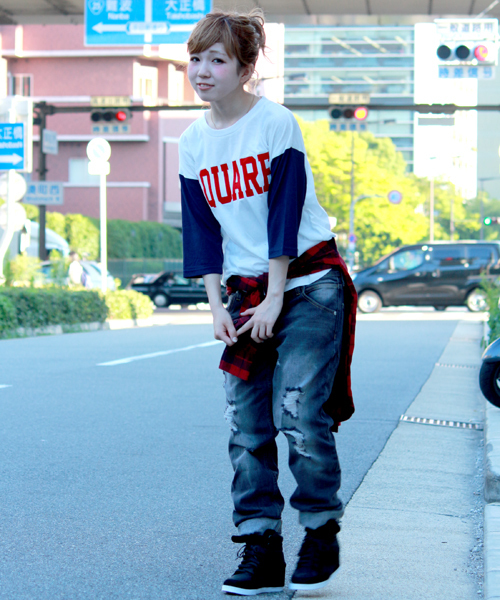 WEGO(ウィゴー)の「WEGO/ドロップショルダー切替BIG7分袖Tシャツ(Tシャツ/カットソー・レディース・その他1/その他2/その他3/その他4・FREE)」の13枚目の写真