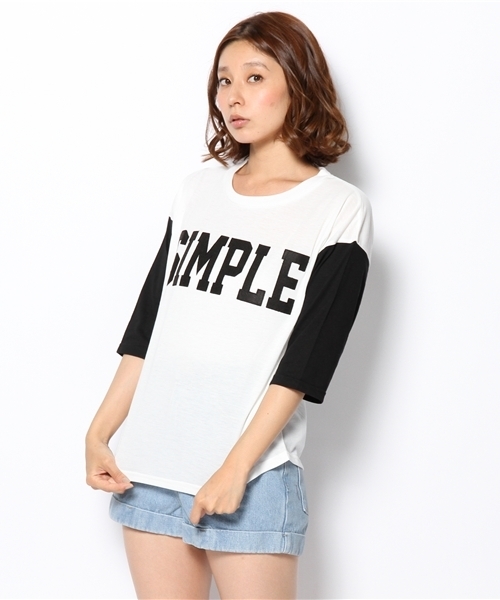 WEGO(ウィゴー)の「WEGO/ドロップショルダー切替BIG7分袖Tシャツ(Tシャツ/カットソー・レディース・その他1/その他2/その他3/その他4・FREE)」の14枚目の写真