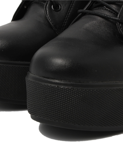 WEGO（ウィゴー）の「WEGO/厚底ヒールブーツ（ブーツ・レディース・ホワイト/ブラック・23.5/24.5）」の6枚目の写真