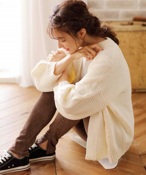 INGNI（イング）の「コーデュロイレギンス（レギンス/スパッツ・レディース・ブラック/ベージュ/グレー/モカ・M）」の6枚目の写真