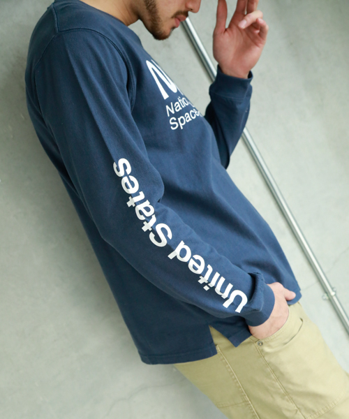 NASA（ナサ）の「【NASA】プリントＬＳＴ（Tシャツ/カットソー・メンズ・ブルー/ネイビー/ホワイト・SMALL/MEDIUM/LARGE）」の10枚目の写真