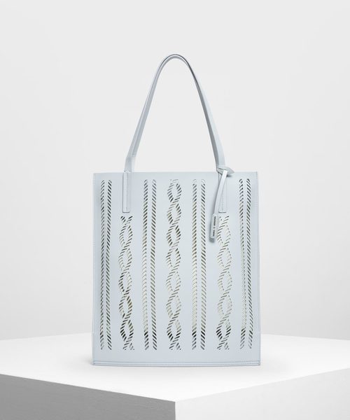 CHARLES & KEITH（チャールズ & キース）の「セミシースルー トートバッグ / Semi See-through Tote Bag（トートバッグ・レディース・ライトブルー/ブラック/ベージュ/イエロー・XL）」の3枚目の写真