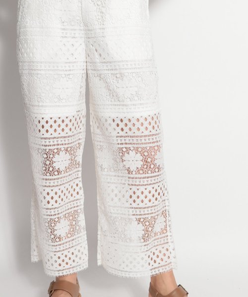 niko and...(ニコアンド)の「生地レースワイドパンツ(その他パンツ・レディース・ホワイト/ブラック/ブラウン/オフホワイト・MEDIUM/LARGE)」の16枚目の写真