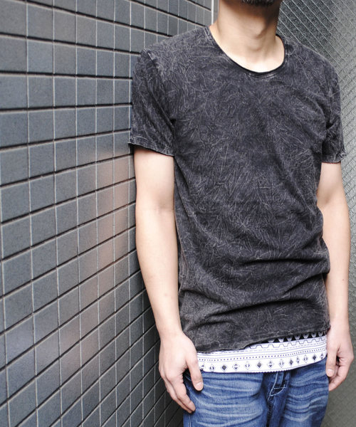 BEATJIVE(ビートジャイブ)の「ユーズド加工Tシャツ(Tシャツ/カットソー・メンズ・ブラック/ホワイト/ベージュ/ブルー/イエロー/レッド/グリーン・L/S/M)」の21枚目の写真