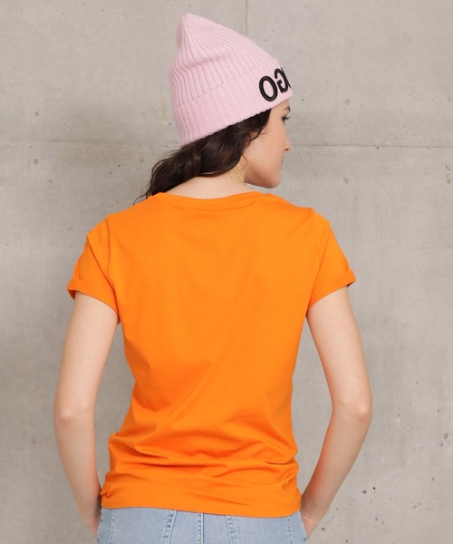 HUGO(ヒューゴ)の「ウィメンズ HUGOリバースロゴ コットンジャージー Tシャツ(Tシャツ/カットソー・レディース・ライトグレー/オレンジ・XS/S/L/M)」の11枚目の写真