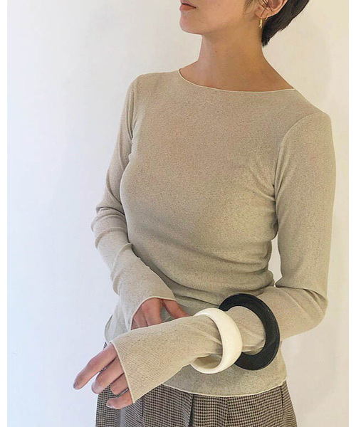 TODAYFUL（トゥデイフル）の「ドライタッチロングTシャツ（Tシャツ/カットソー・レディース・ホワイト/ブラウン/グリーン系その他・FREE）」の3枚目の写真