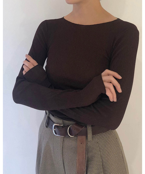 TODAYFUL（トゥデイフル）の「ドライタッチロングTシャツ（Tシャツ/カットソー・レディース・ホワイト/ブラウン/グリーン系その他・FREE）」の2枚目の写真