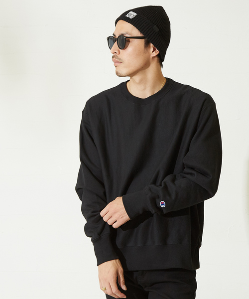 Champion(チャンピオン)の「【CHAMPION】リバースウィーブスウェットトレーナー(スウェット)」|ブラック