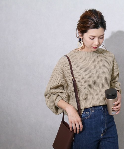 reca（レカ）の「ワッフルニット（ニット/セーター・レディース・オフホワイト/モカ/ライトベージュ・M）」の19枚目の写真