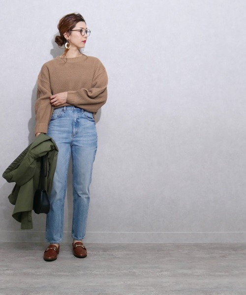 reca（レカ）の「ワッフルニット（ニット/セーター・レディース・オフホワイト/モカ/ライトベージュ・M）」の12枚目の写真