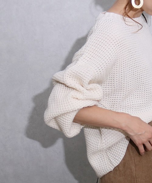 reca（レカ）の「ワッフルニット（ニット/セーター・レディース・オフホワイト/モカ/ライトベージュ・M）」の17枚目の写真