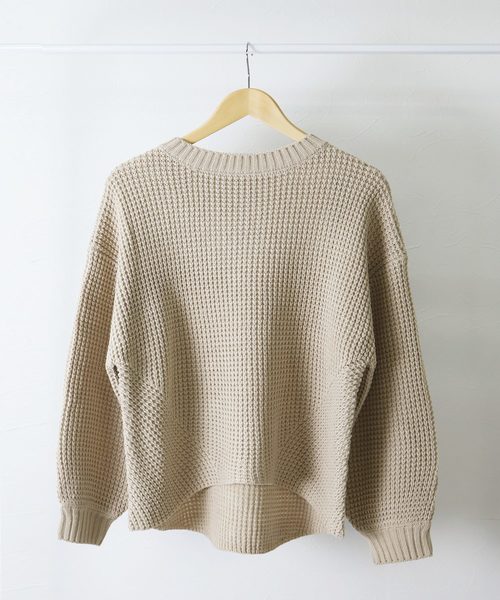 reca（レカ）の「ワッフルニット（ニット/セーター・レディース・オフホワイト/モカ/ライトベージュ・M）」の7枚目の写真