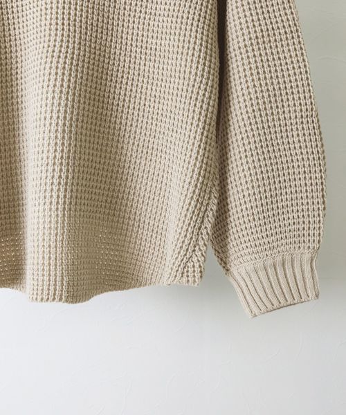 reca（レカ）の「ワッフルニット（ニット/セーター・レディース・オフホワイト/モカ/ライトベージュ・M）」の9枚目の写真