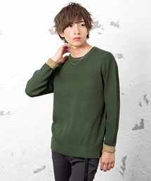 MinoriTY | 【2019秋冬新作】14Gワッフルリブ裏配色ニット ハイゲージ(ニット/セーター)