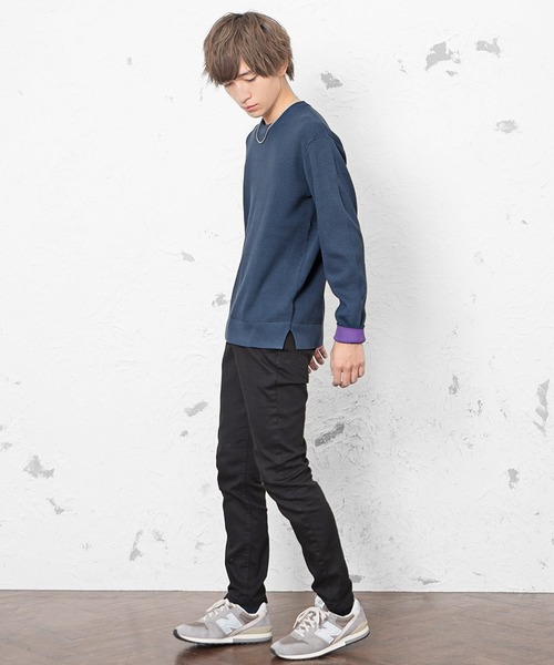 MinoriTY（マイノリティ）の「14Gワッフルリブ裏配色ニット ハイゲージ（ニット/セーター・メンズ・ベージュ/ブラウン/カーキ/ブルー系その他・M/L）」の13枚目の写真