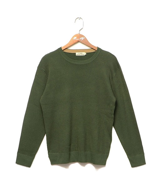 MinoriTY（マイノリティ）の「14Gワッフルリブ裏配色ニット ハイゲージ