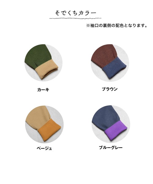 MinoriTY（マイノリティ）の「14Gワッフルリブ裏配色ニット ハイゲージ（ニット/セーター・メンズ・ベージュ/ブラウン/カーキ/ブルー系その他・M/L）」の18枚目の写真