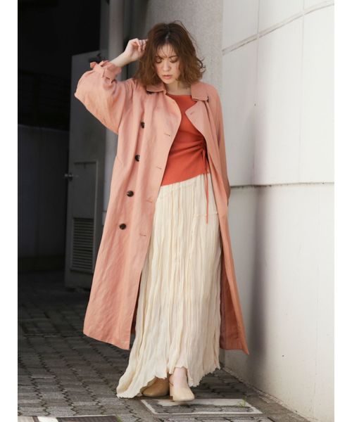 dazzlin（ダズリン）の「サイドドロストクルートップス（ニット/セーター・レディース・ベージュ/オフホワイト/オレンジ/グリーン・FREE）」の15枚目の写真