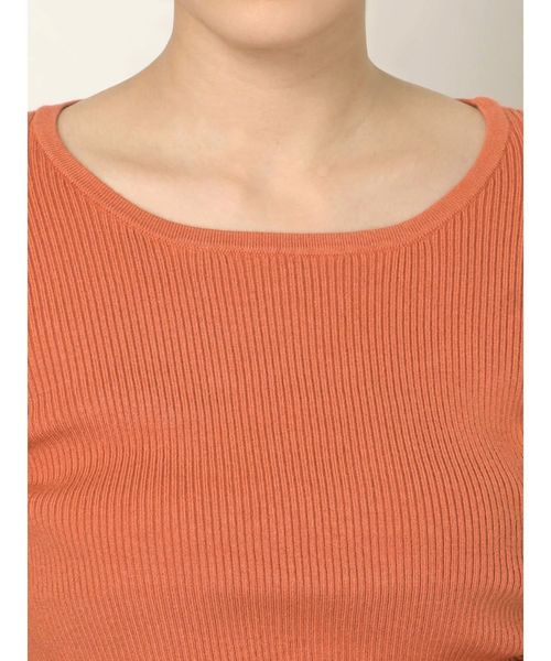 dazzlin（ダズリン）の「サイドドロストクルートップス（ニット/セーター・レディース・ベージュ/オフホワイト/オレンジ/グリーン・FREE）」の12枚目の写真