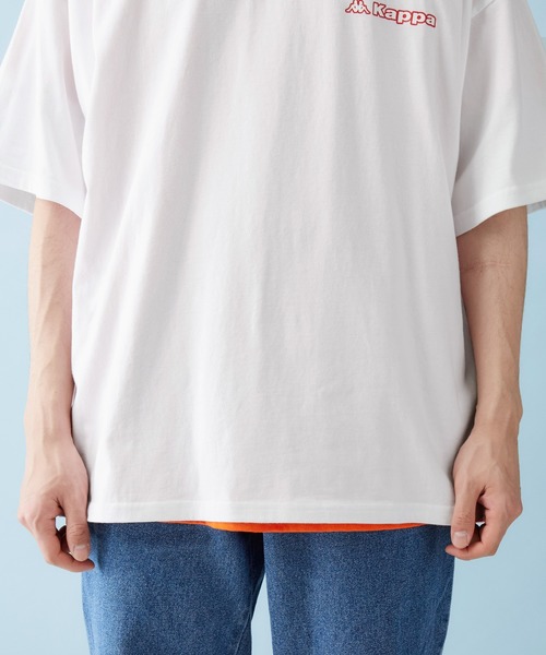 Kappa(カッパ)の「▽WEB限定 Kappa/カッパ 別注 ビッグシルエット ロゴフロント&バックラバープリント半袖Tシャツ(Tシャツ/カットソー・メンズ・ベージュ/ブラック/ホワイト・FREE)」の8枚目の写真